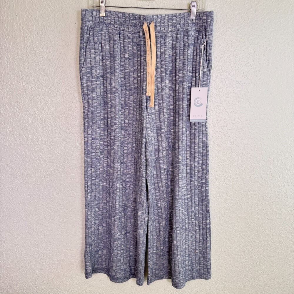 Johnny Was CALME Pants Womens Large Cozy Wide Leg Flowy Soft Lounge Comfort NEW